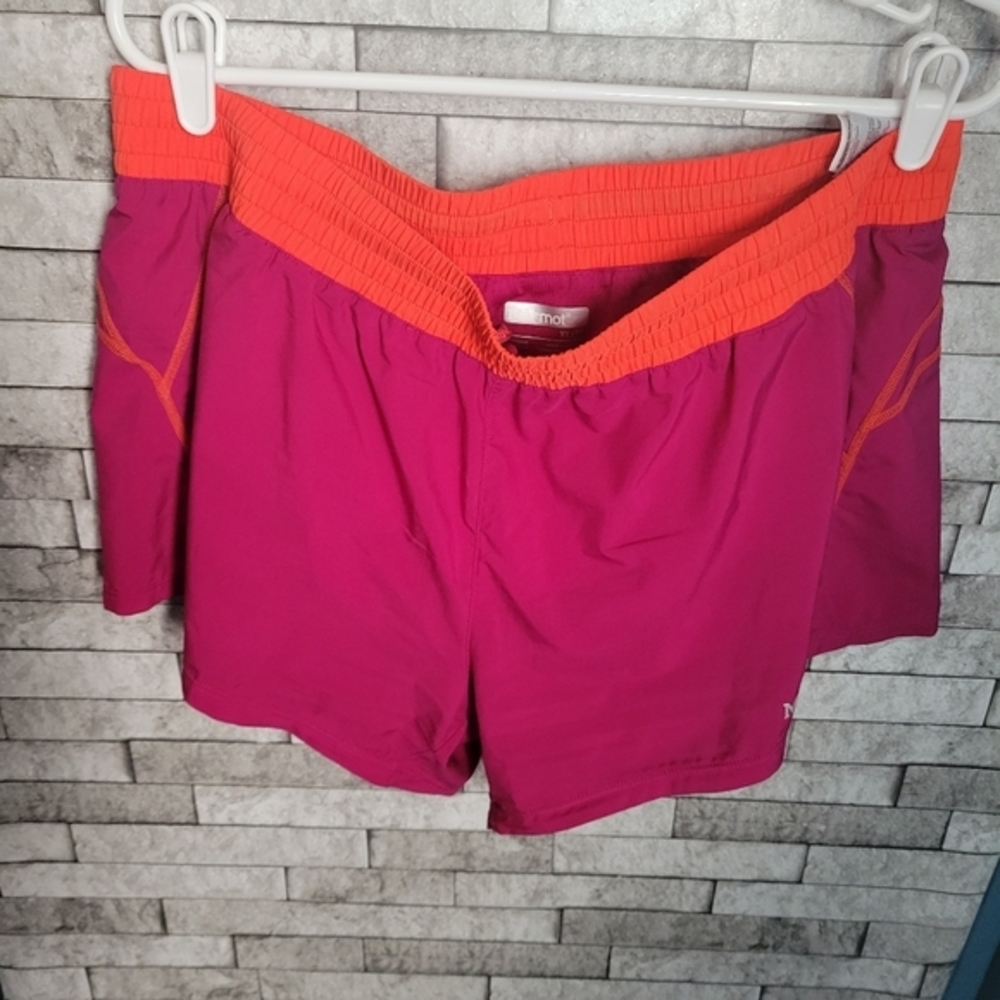 Marmot 2 tone running‎ shorts pink& orange Women's size XL